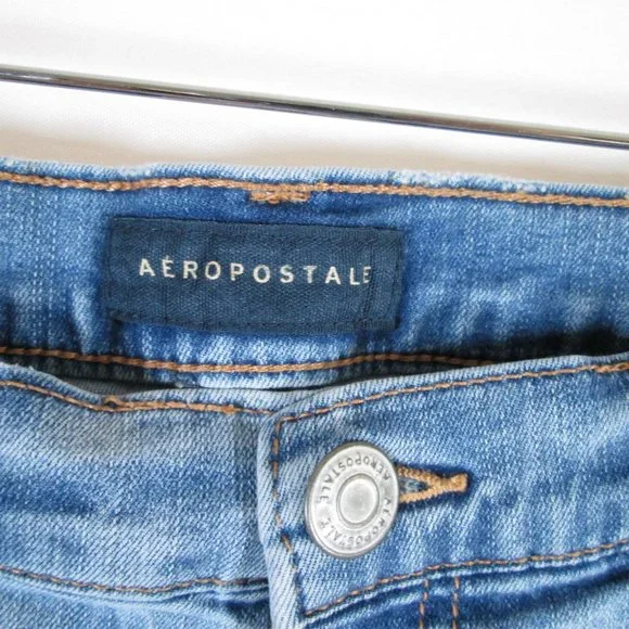 Aeropostale Womens Distress Ankle Jegging Blue Jeans Size 12 Pre-owned G… - Picture 3 of 8